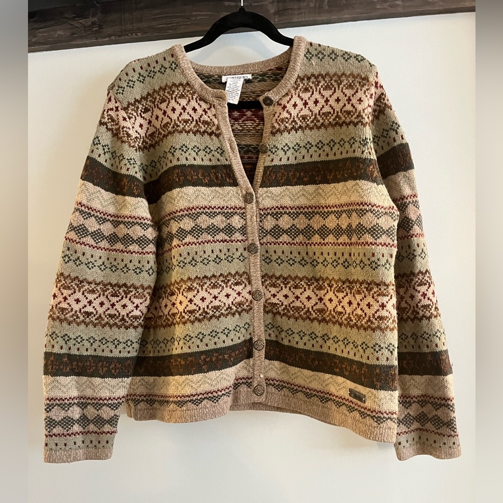 Northern Reflections Beige Fair Isle Button-Front Cardigan